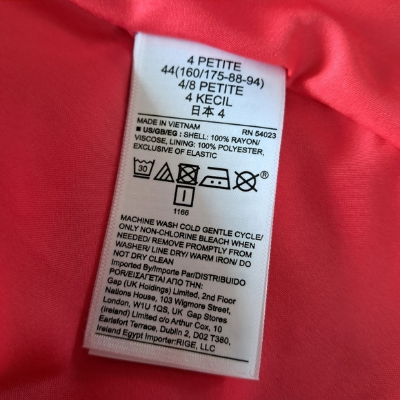 Women’s GAP Summer Sundress Lined  Coral White Floral Size 4 - Picture 7 of 10